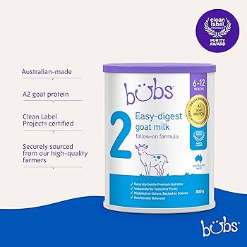 bubs Easy-digest goat milk 800g 6-12ヶ月用 Bubs Goat Milk 6–12M – Imported Milk Powder For Babies